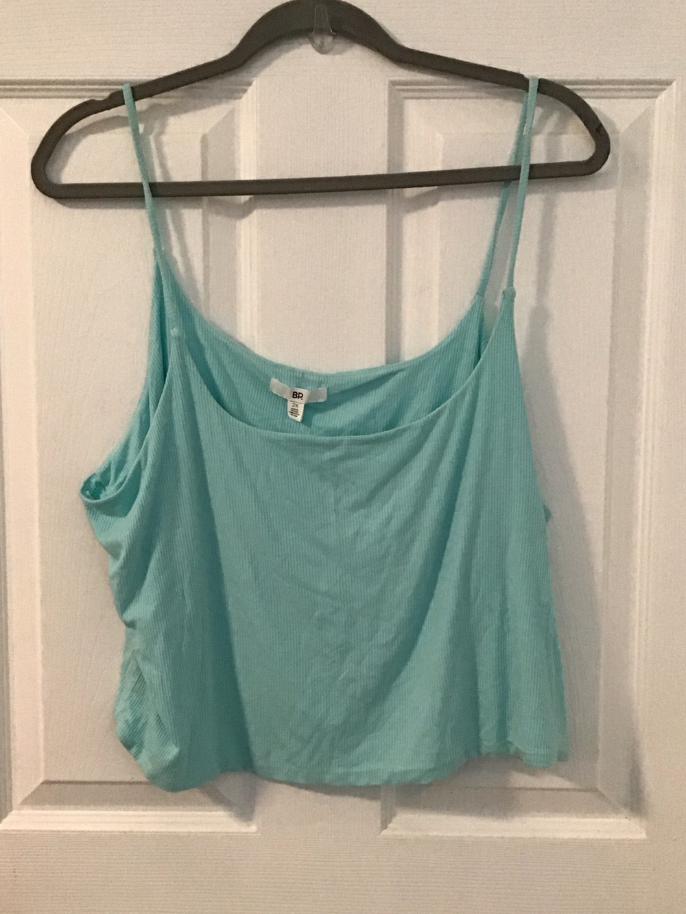 bp Aqua Ribbed Spaghetti-Strap Camisole Tank